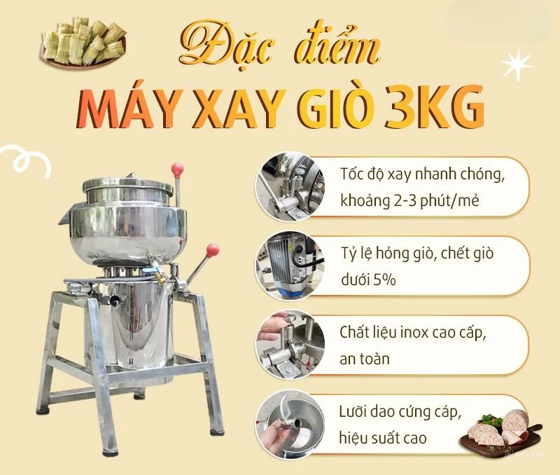 Máy xay giò chả 3Kg