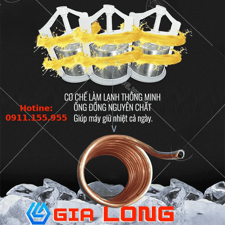 Máy làm mát nước trái cây 3 ngăn dạng xoay