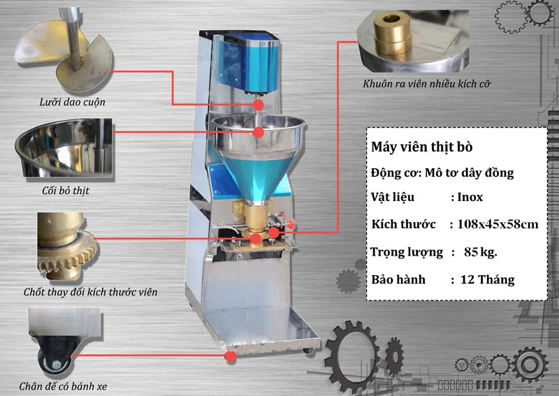 Máy Viên Thịt Cối Đồng