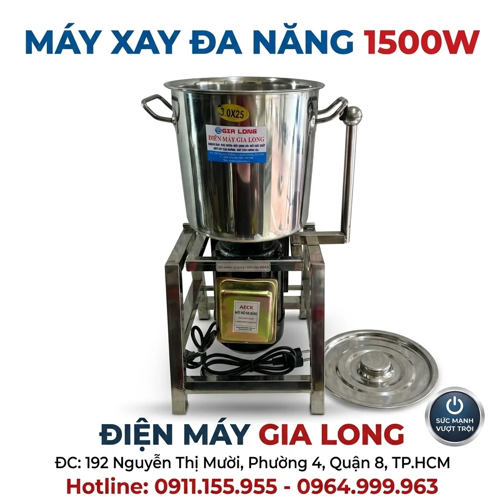 Máy xay đa năng 1500W xay giò, thịt sống, rau củ có bao đá