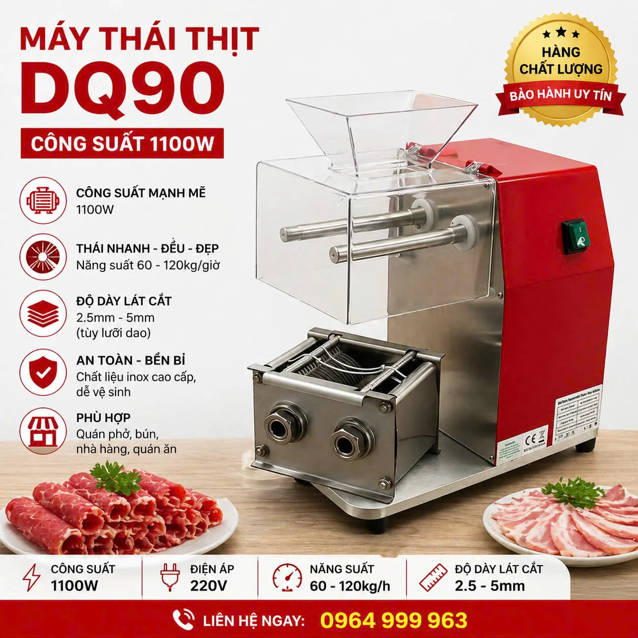 Máy thái thịt DQ90 Hàng Cao Cấp