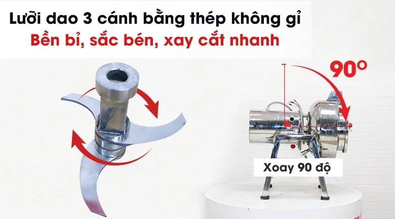 Máy xay giò chả 10kg luoi dao 3 canh bang thep khong gi min 1