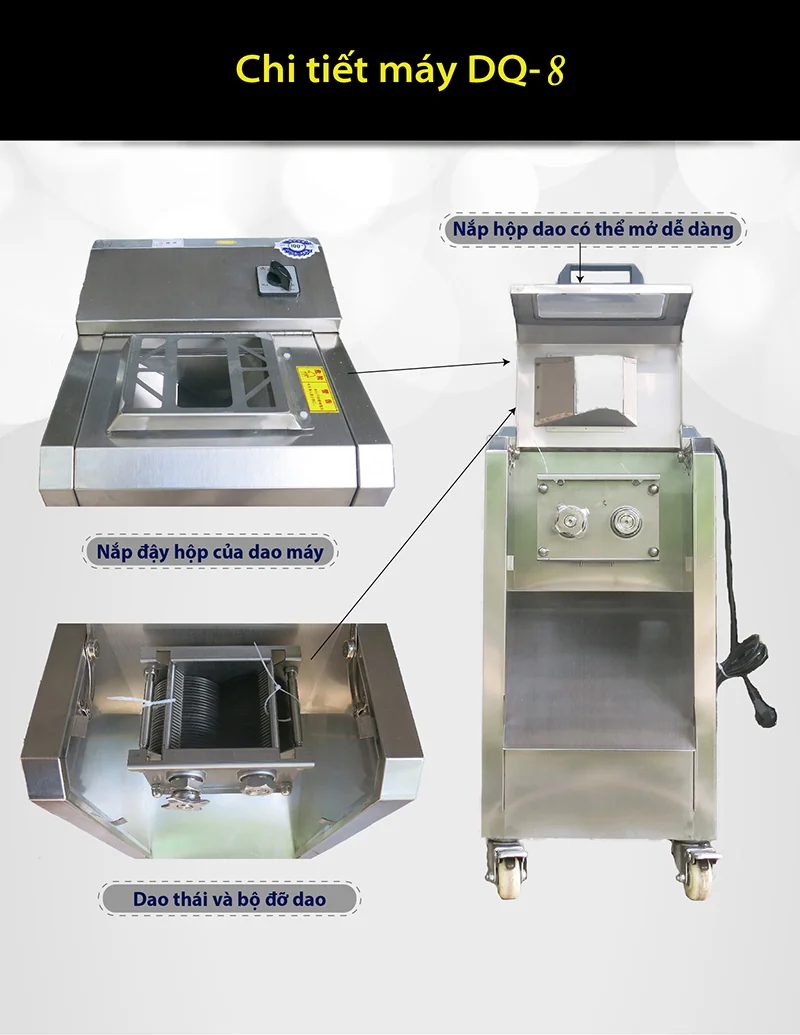 Máy Thái Thịt DQ8 Chính Hãng ( MÔ TƠ 100% ĐỒNG )