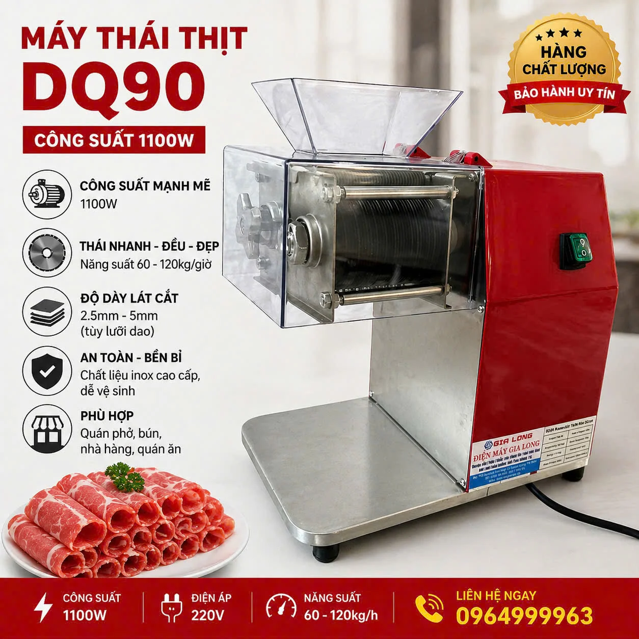 Máy thái thịt DQ90 Hàng Cao Cấp
